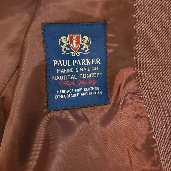 Paul Parker 44R suit jacket blazer with elbow patches. - Picture 6 of 7